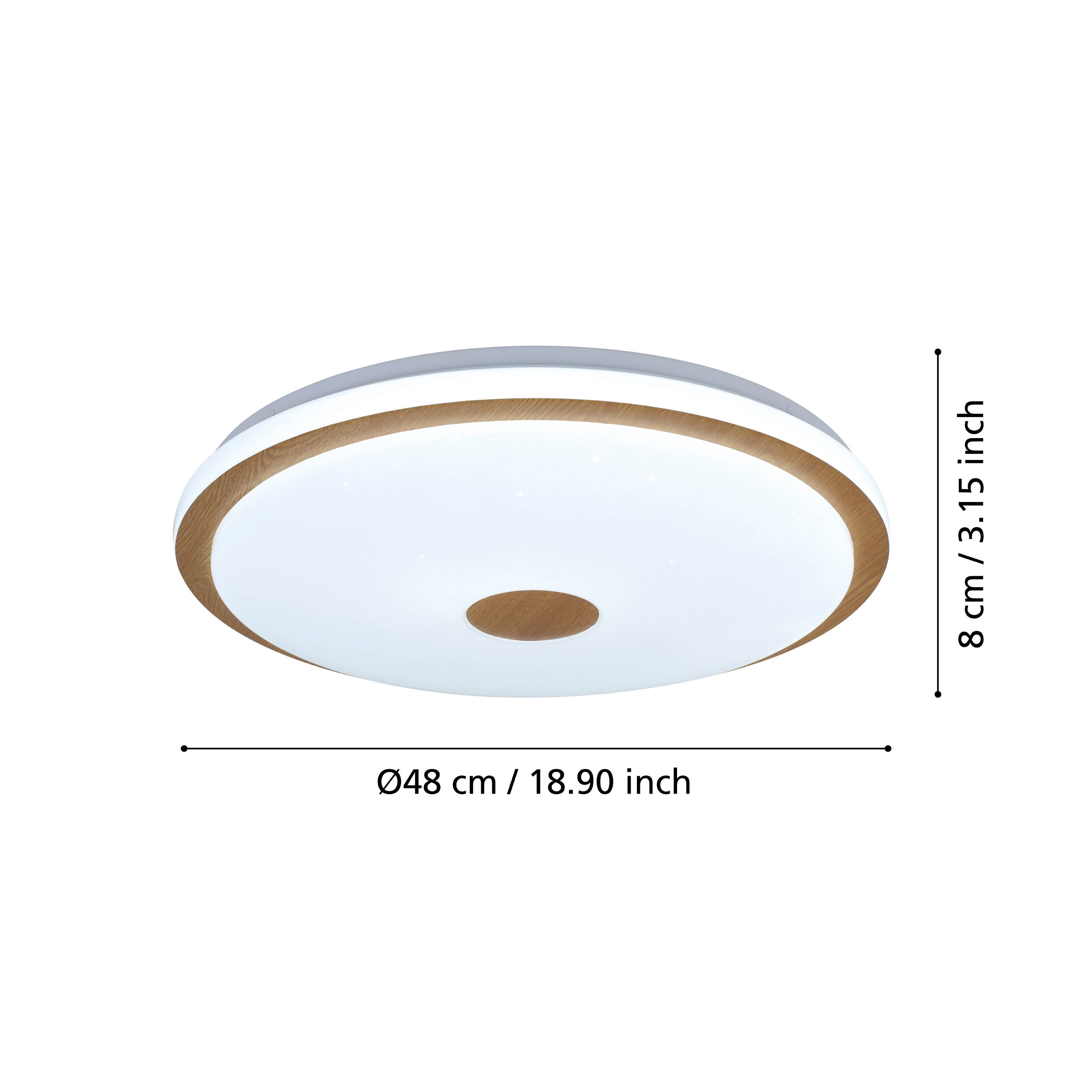 

Светильник EGLO LANCIANO 1, 900599, LED 35W, 3300 lm, H80, 480, белый, коричневый, LANCIANO 1