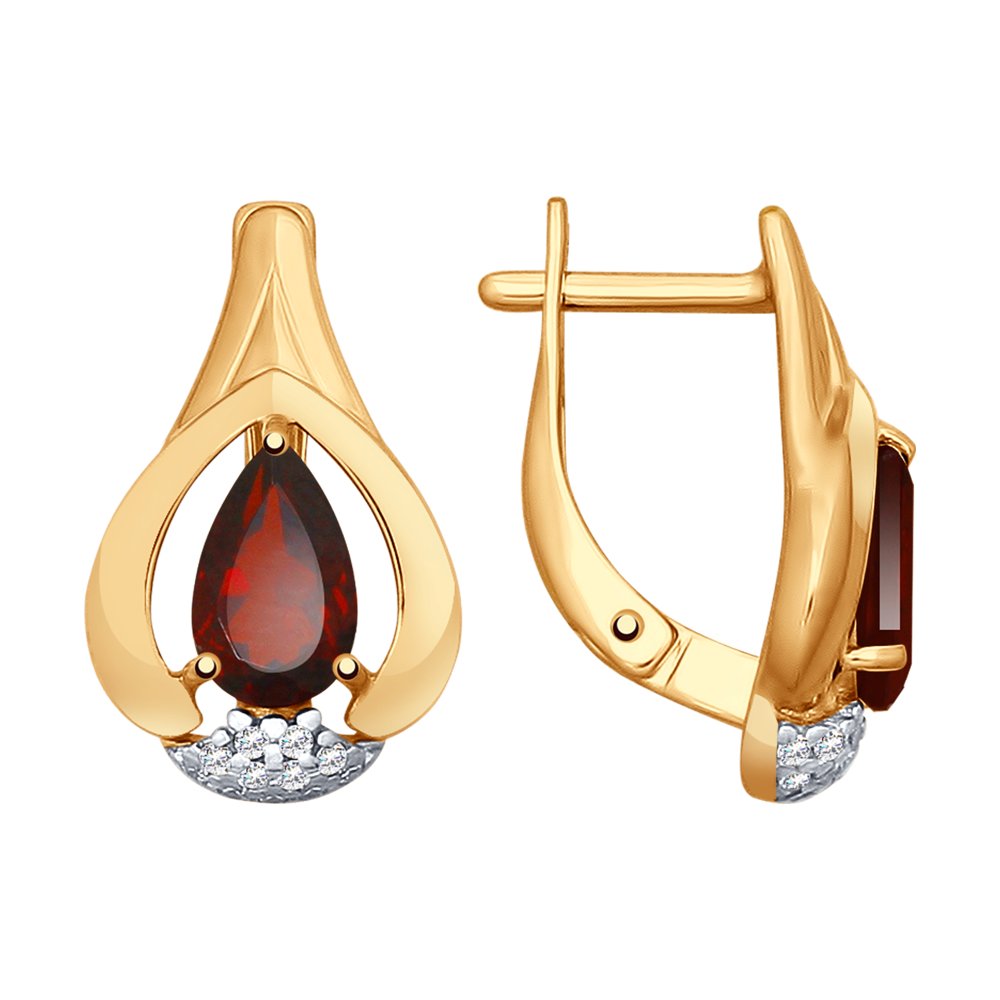 

Серьги из серебра с фианитом/гранатом SOKOLOV 92021639, 92021639