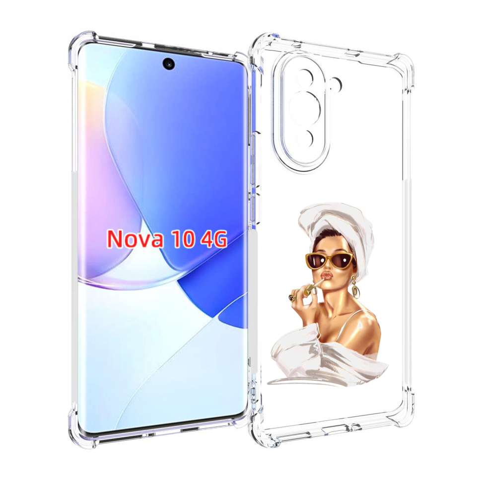 

Чехол MyPads Девушка-утром женский для Huawei Nova 10, Прозрачный, Tocco