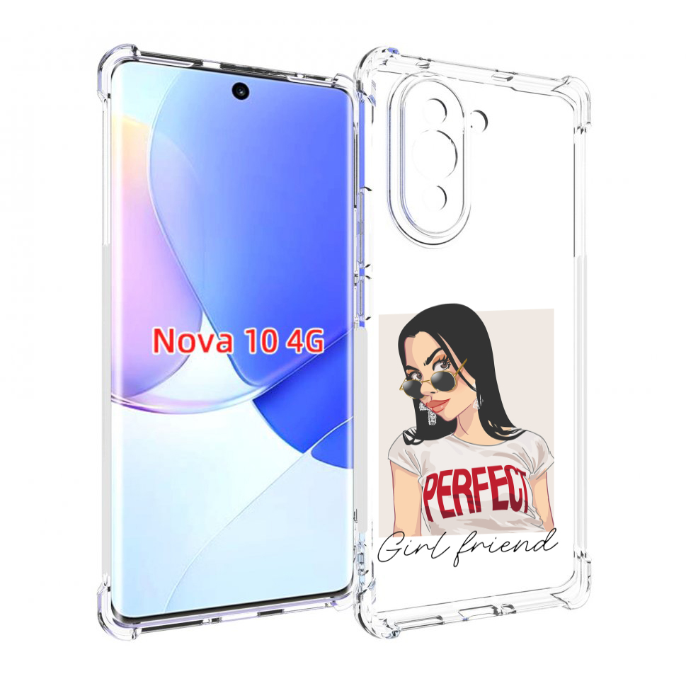 

Чехол MyPads Девушка-с-сережками женский для Huawei Nova 10, Прозрачный, Tocco