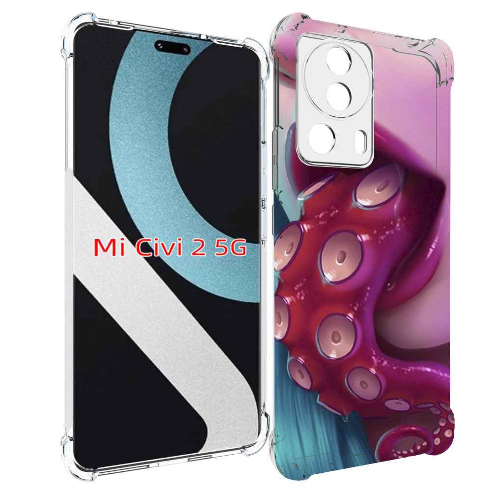 

Чехол MyPads девушка с щупальцой женский для Xiaomi Civi 2, Прозрачный, Tocco