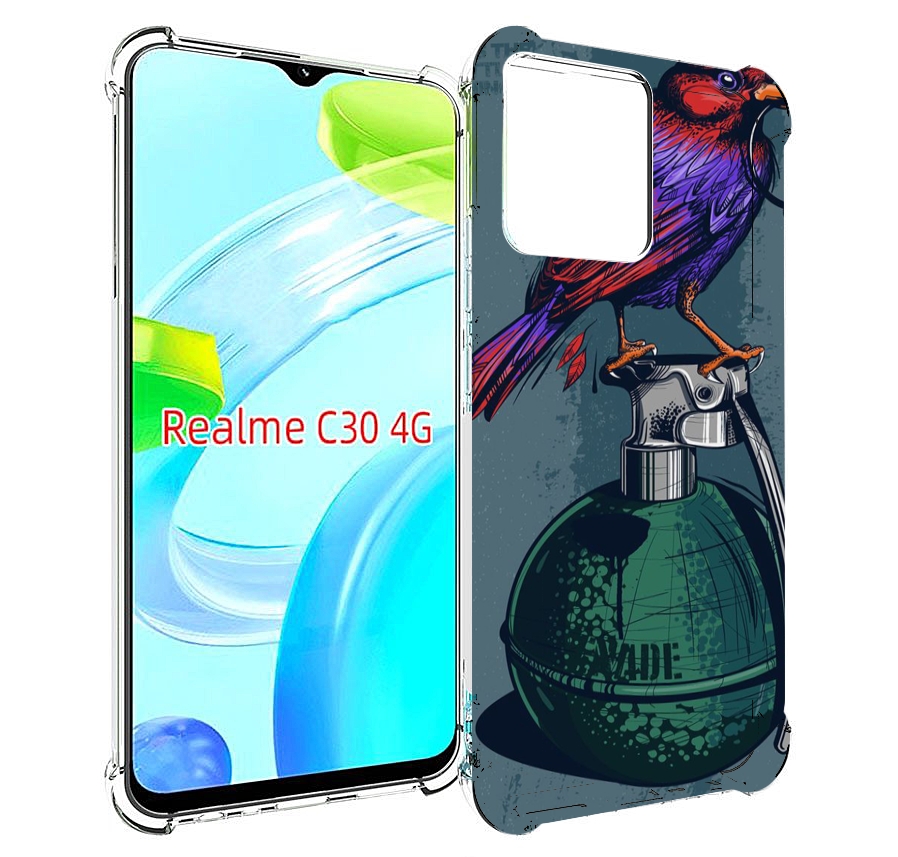 

Чехол MyPads птица с гранатой для Realme C30 4G / Narzo 50i Prime, Прозрачный, Tocco