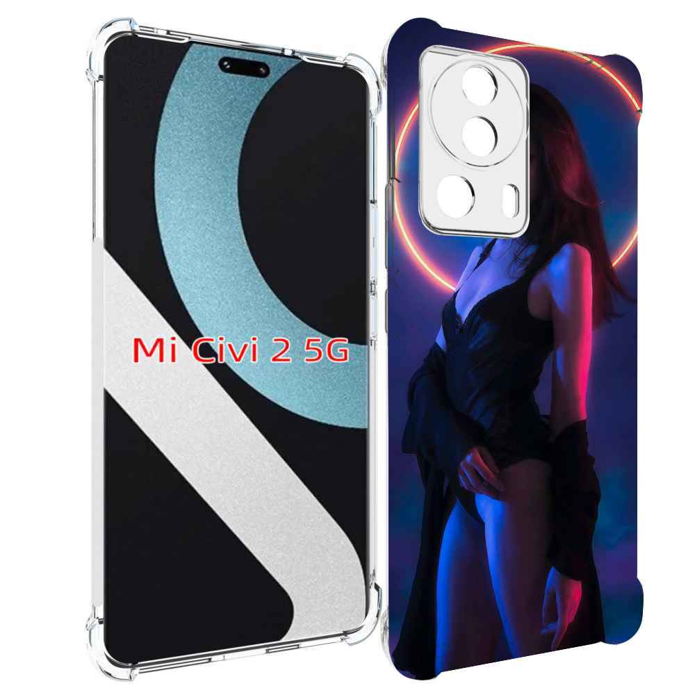 

Чехол MyPads девушка с неоновым кругом женский для Xiaomi Civi 2, Прозрачный, Tocco