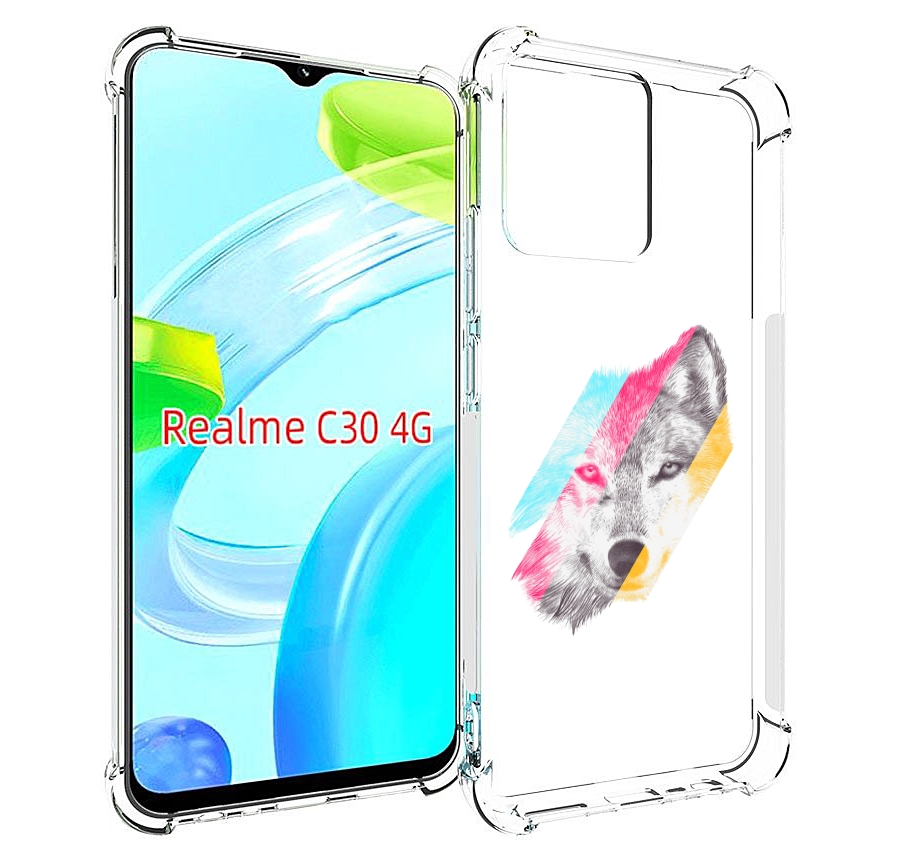 

Чехол MyPads волк градиент для Realme C30 4G / Narzo 50i Prime, Прозрачный, Tocco