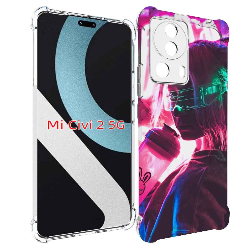 

Чехол MyPads девушка неоновый фон женский для Xiaomi Civi 2, Прозрачный, Tocco