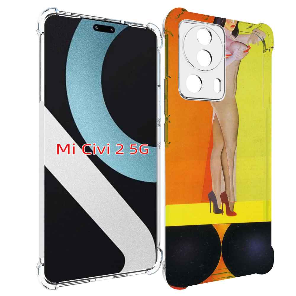 

Чехол MyPads девушка на шарах женский для Xiaomi Civi 2, Прозрачный, Tocco