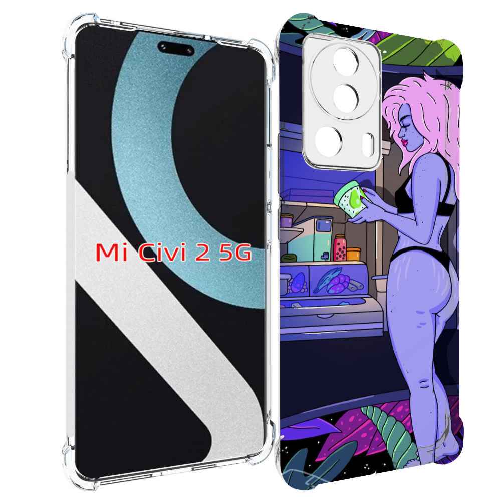 

Чехол MyPads девушка любит покушать женский для Xiaomi Civi 2, Прозрачный, Tocco