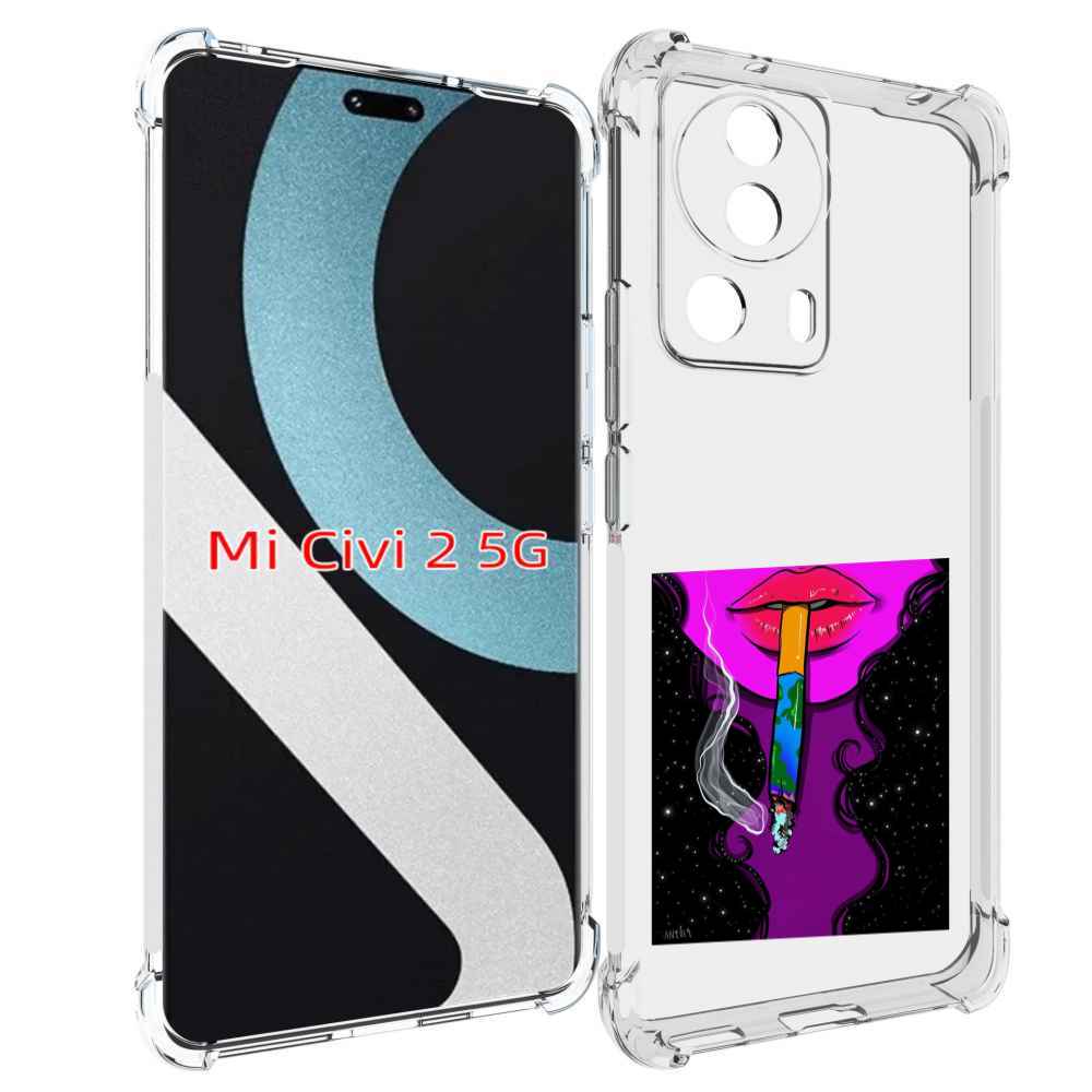 

Чехол MyPads девушка курит землю женский для Xiaomi Civi 2, Прозрачный, Tocco
