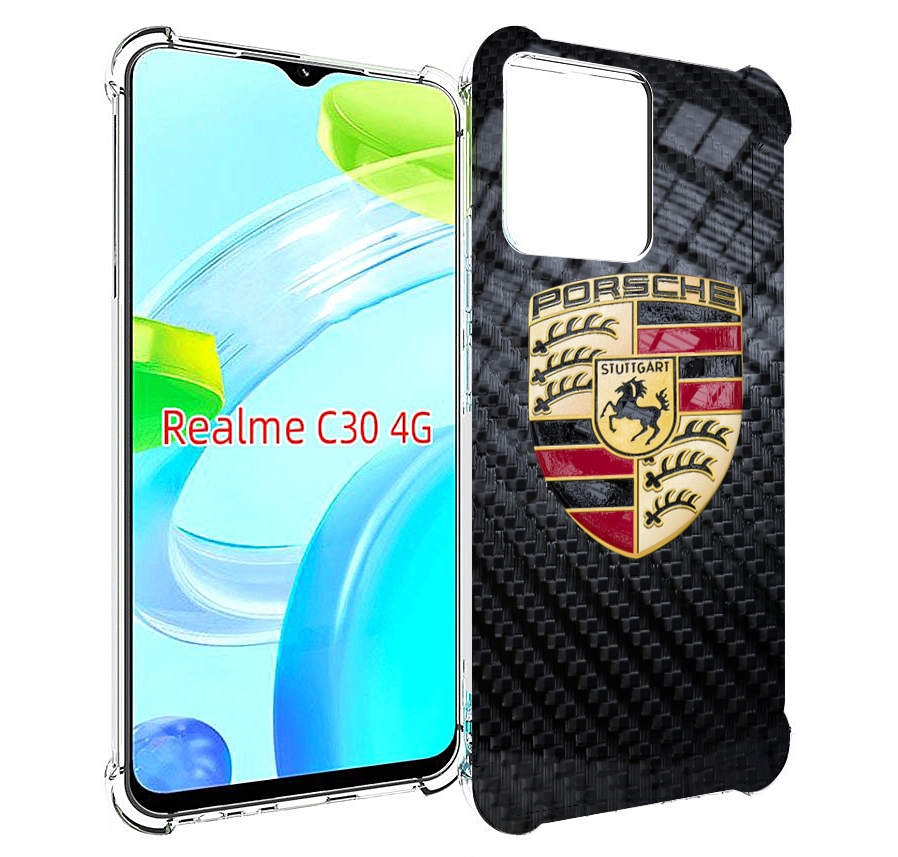 Чехол MyPads porsche 3 мужской для Realme C30 4G / Narzo 50i Prime