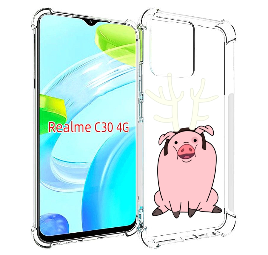 

Чехол MyPads поросенок-с-рогами для Realme C30 4G / Narzo 50i Prime, Прозрачный, Tocco