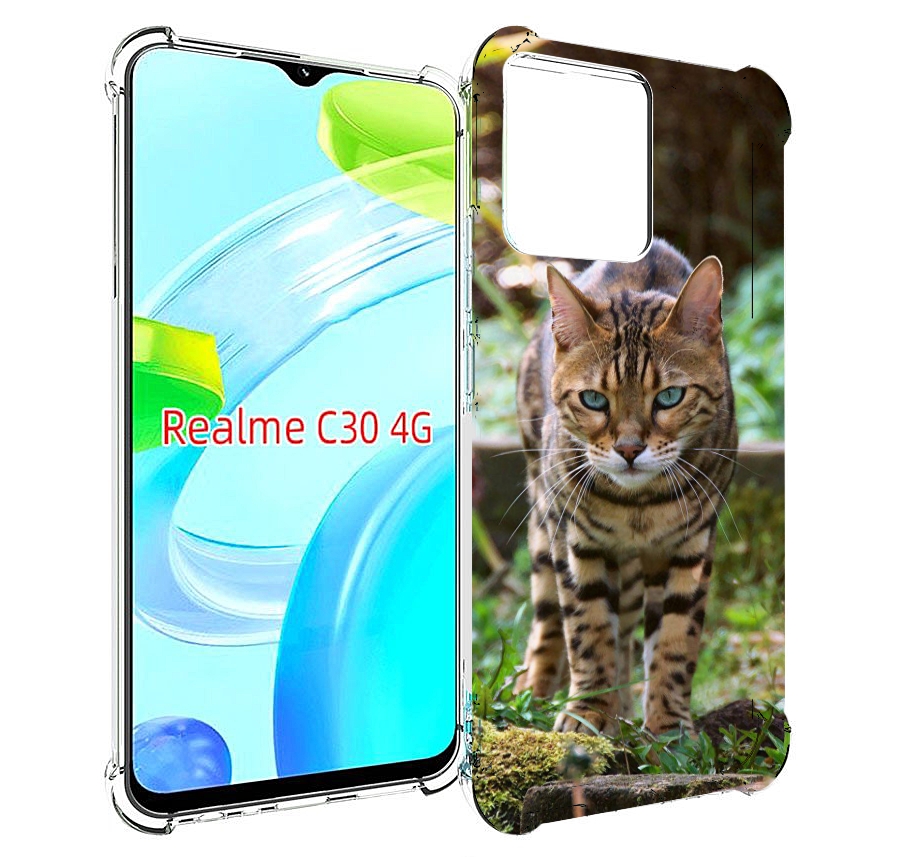 Чехол MyPads порода кошка бенгальская для Realme C30 4G / Narzo 50i Prime