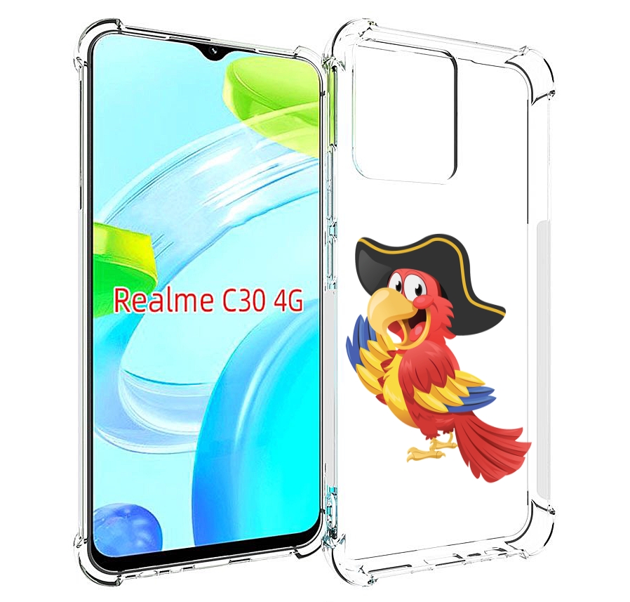 

Чехол MyPads попугай-пират для Realme C30 4G / Narzo 50i Prime, Прозрачный, Tocco