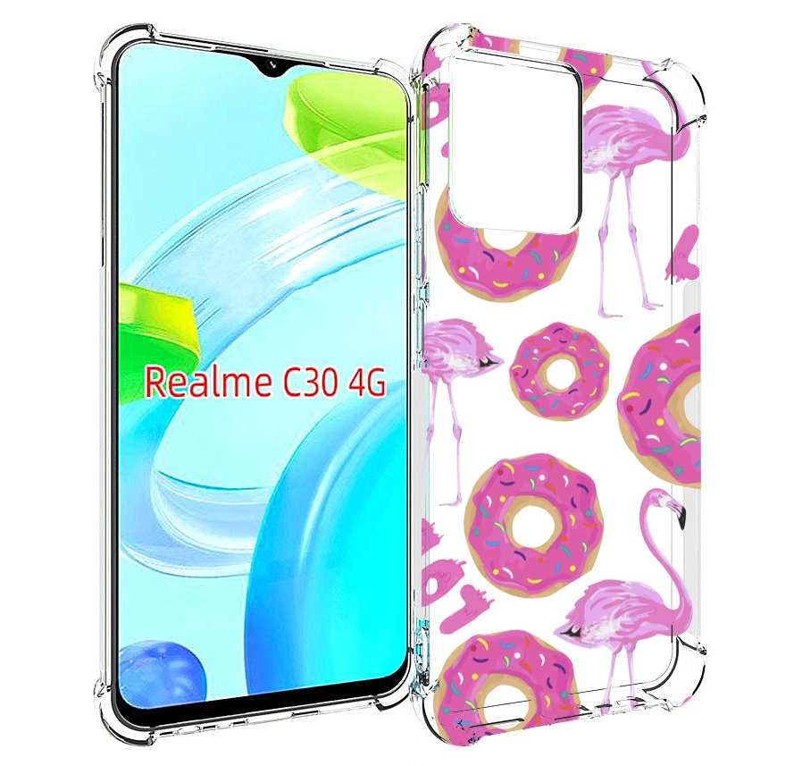 

Чехол MyPads пончики-фламинго для Realme C30 4G / Narzo 50i Prime, Прозрачный, Tocco