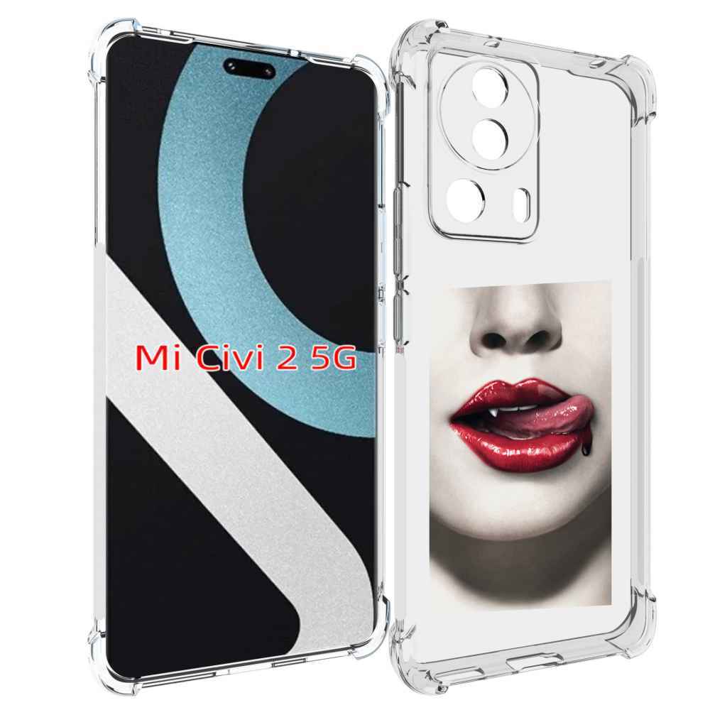 

Чехол MyPads губы-вампирши для Xiaomi Civi 2, Прозрачный, Tocco