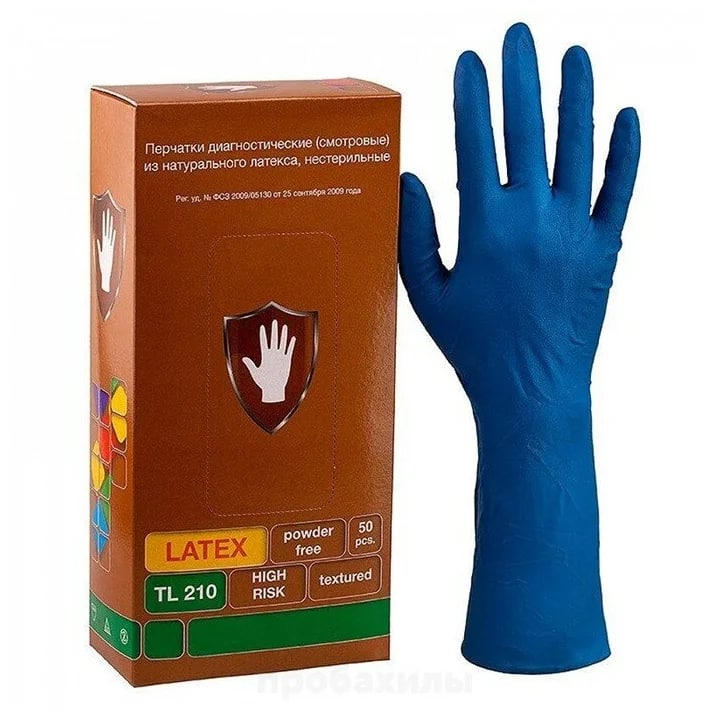 

Перчатки латекс., н/с, н/о, S&C High Risk DL210, (XL) 25пар./уп