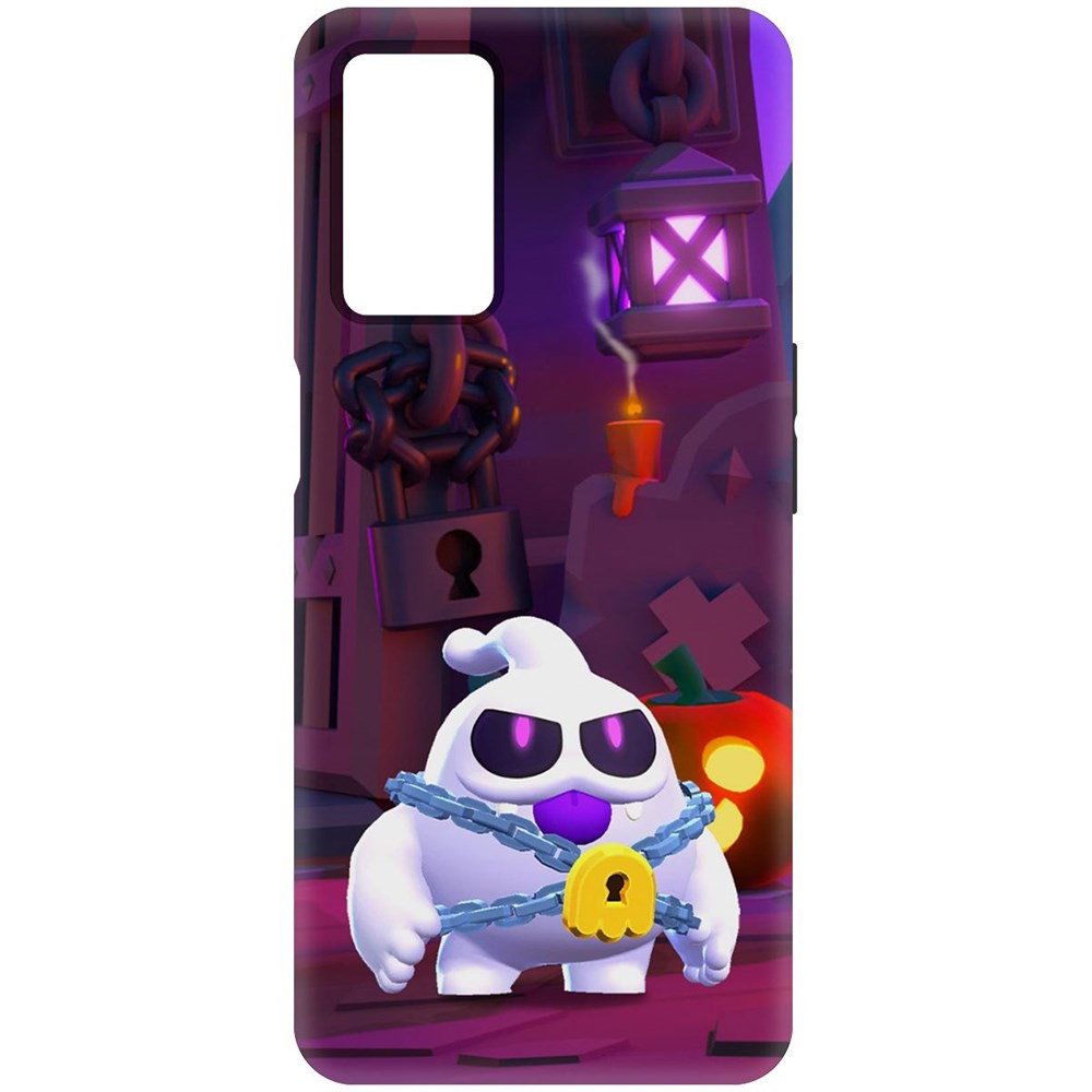 

Чехол-накладка Софт Brawl Stars - Призрак Скуик для Oppo A55, Черный