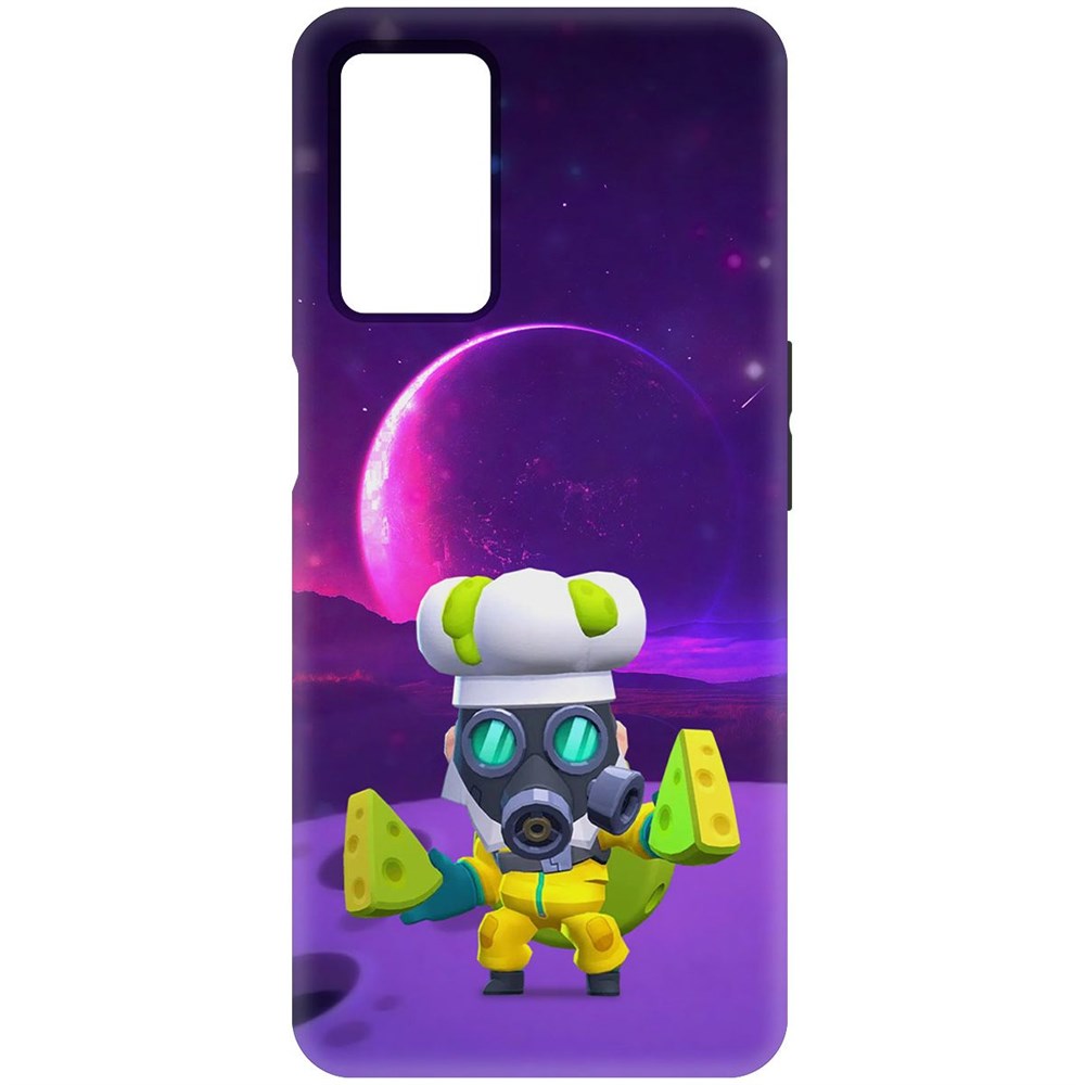 

Чехол-накладка Софт Brawl Stars - Майк с плесенью для Oppo A55, Черный