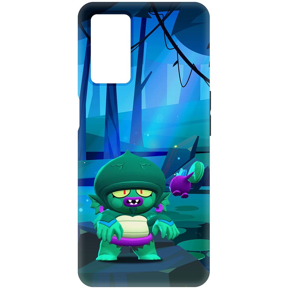 

Чехол-накладка Софт Brawl Stars - Болотный Джин для Oppo A55, Черный