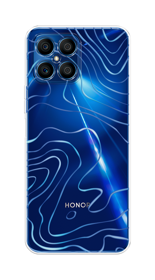 

Чехол на Honor X8 "Blue lines", Прозрачный;синий, 6107650-1