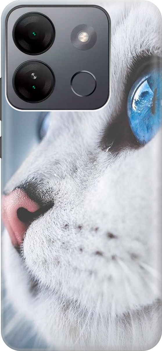 

Силиконовый чехол на Infinix Smart 7 HD "Кошачий взгляд", Белый;голубой, 159429