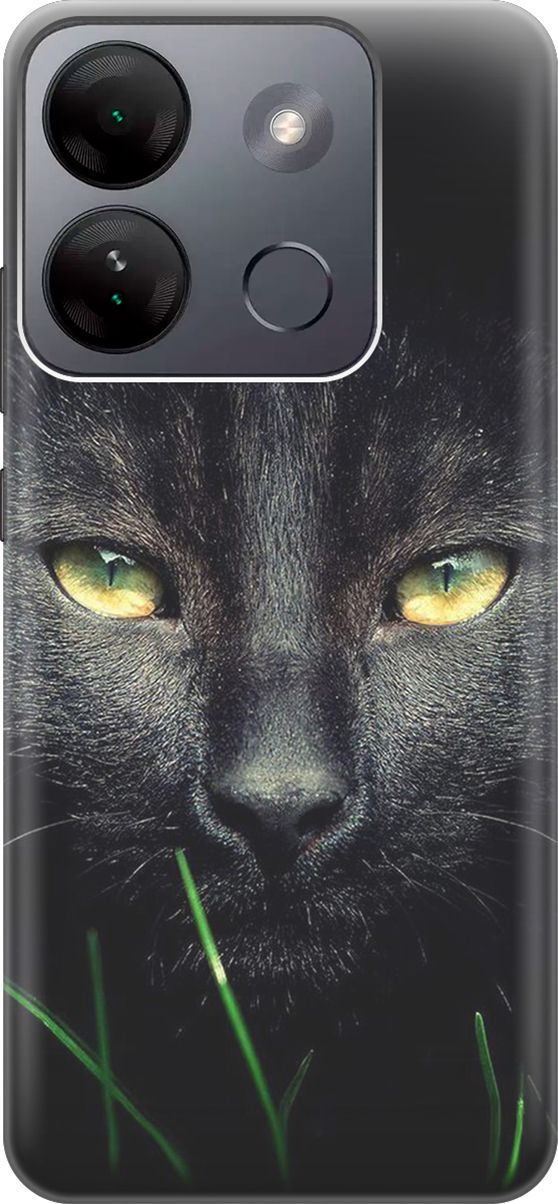

Силиконовый чехол на Infinix Smart 7 HD "Кошка в темноте", Черный, 159429