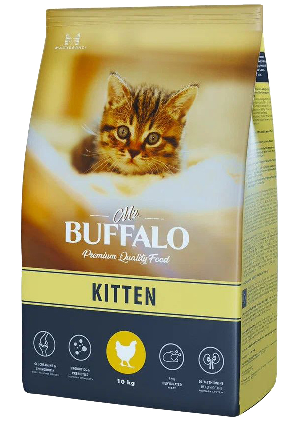 

Сухой корм для котят Mr.Buffalo Kitten курица 10 кг