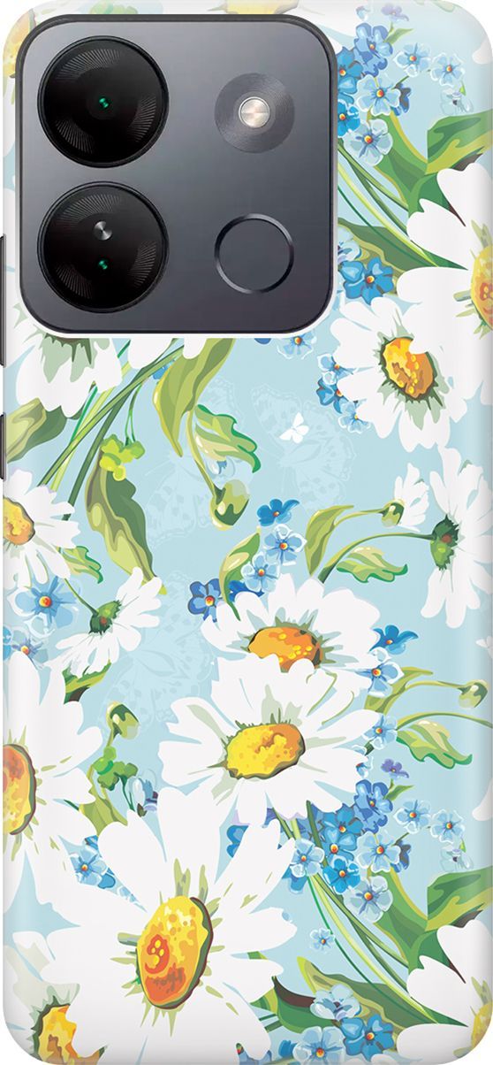 

Силиконовый чехол на Infinix Smart 7 HD "Поле ромашек", Белый;голубой, 159430