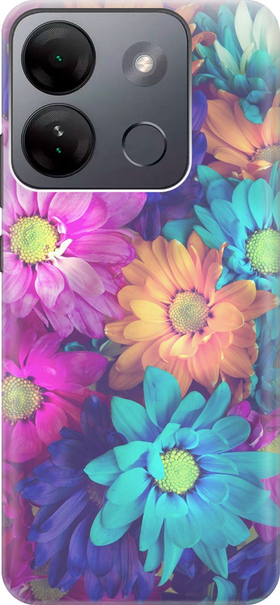 

Силиконовый чехол на Infinix Smart 7 HD "Много цветов", Голубой;розовый, 159430