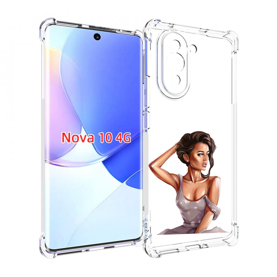 

Чехол MyPads Девушка-с-прической женский для Huawei Nova 10, Прозрачный, Tocco