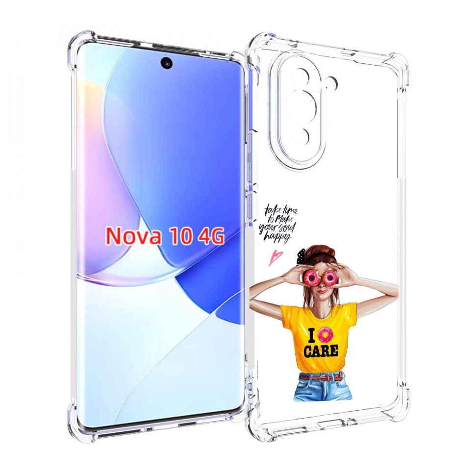 

Чехол MyPads Девушка-с-пончиками женский для Huawei Nova 10, Прозрачный, Tocco