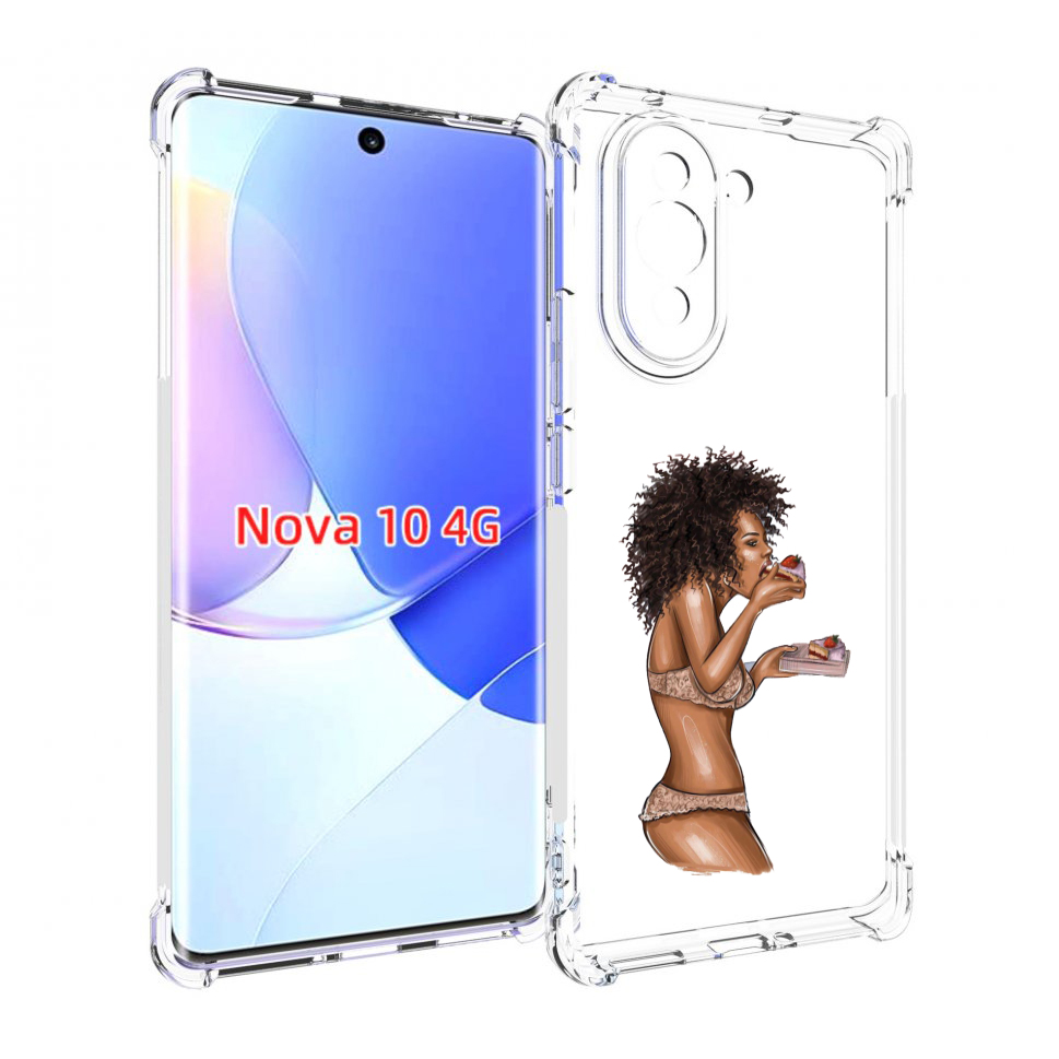 

Чехол MyPads Девушка-с-пирожными женский для Huawei Nova 10, Прозрачный, Tocco