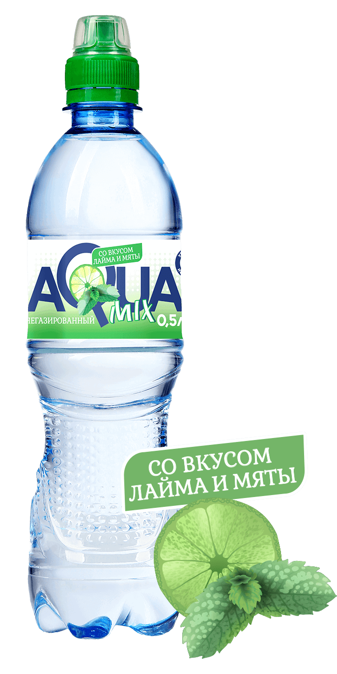 фото Вода питьевая aqua mix негазированная лайм-мята 0,5 л