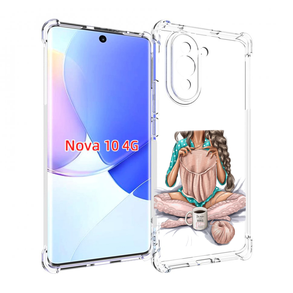 

Чехол MyPads Девушка-вяжет женский для Huawei Nova 10, Прозрачный, Tocco