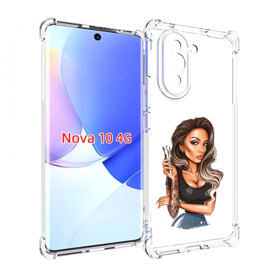 

Чехол MyPads Девушка-бровист для Huawei Nova 10, Прозрачный, Tocco