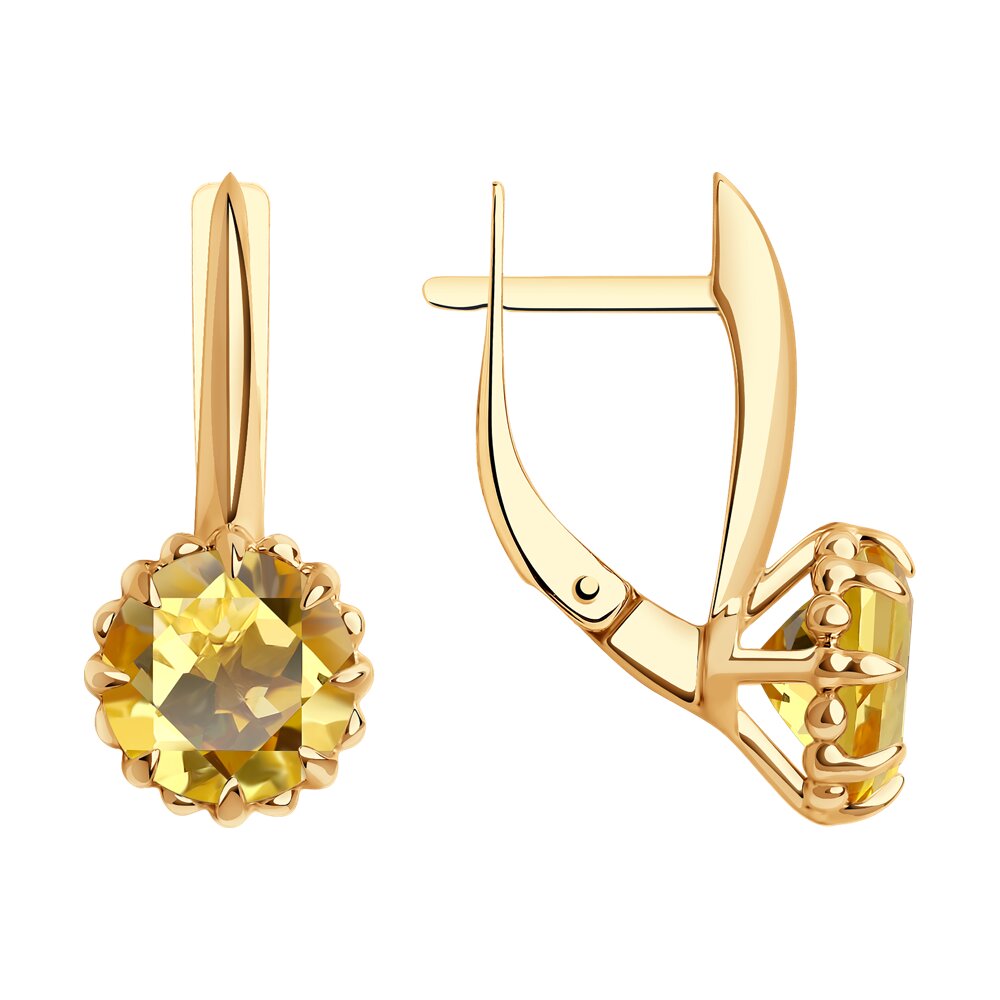 

Серьги из красного золота с цитрином Diamant 51-320-01761-3, 51-320-01761-3