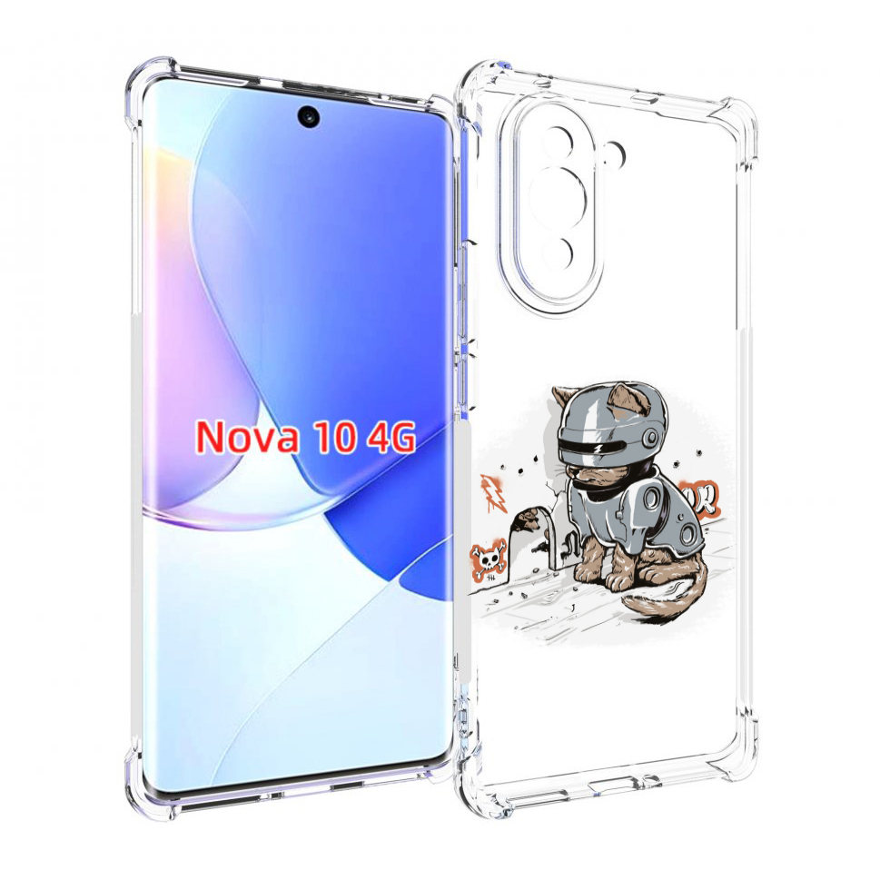 

Чехол MyPads Грозный кот для Huawei Nova 10, Прозрачный, Tocco