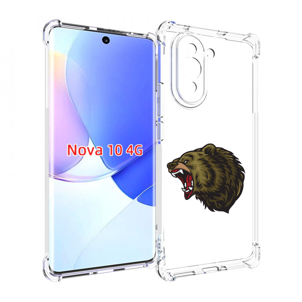 

Чехол MyPads Голова-медведь для Huawei Nova 10, Прозрачный, Tocco