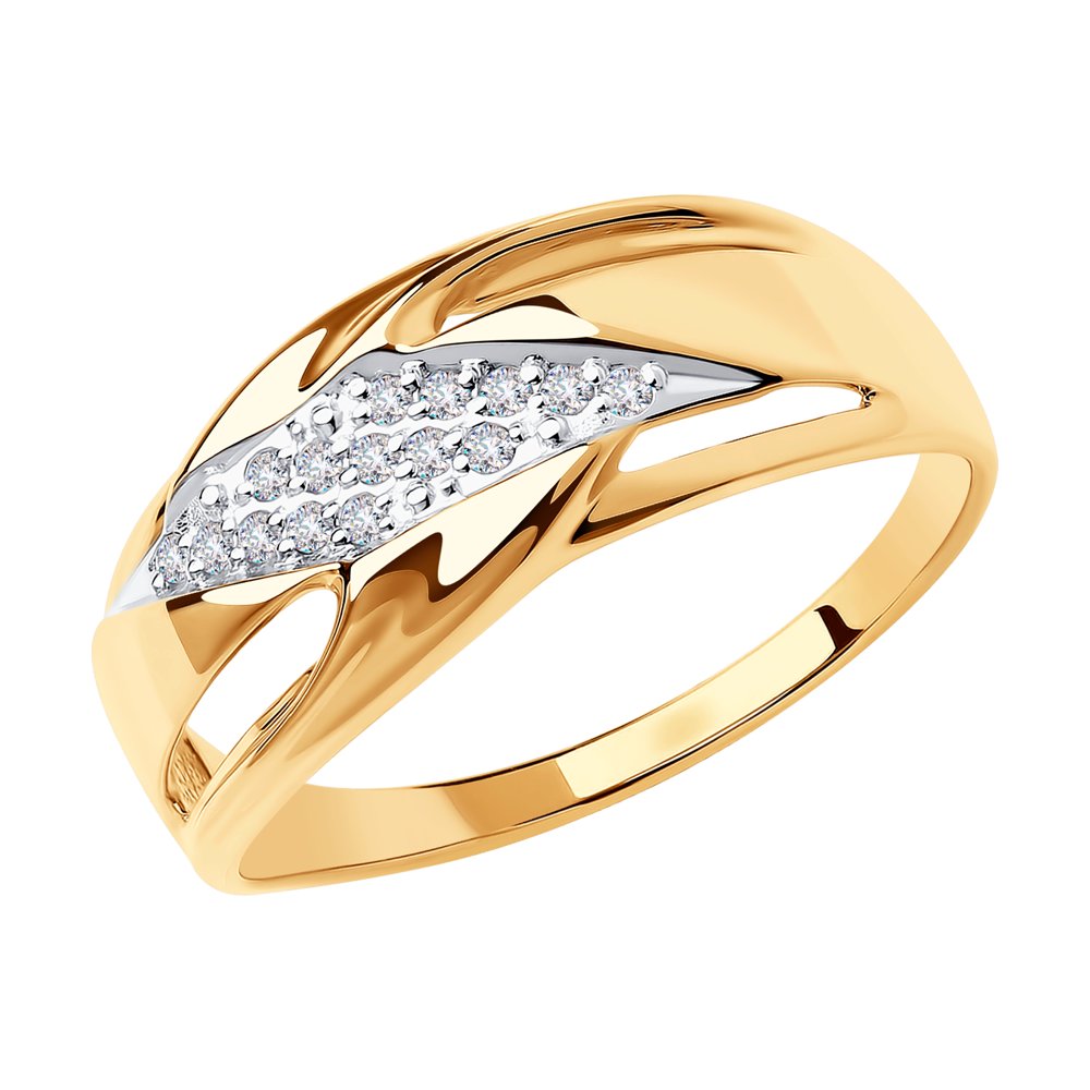 

Кольцо из красного золота с фианитом р. 17,5 Diamant 51-110-00953-1, 51-110-00953-1