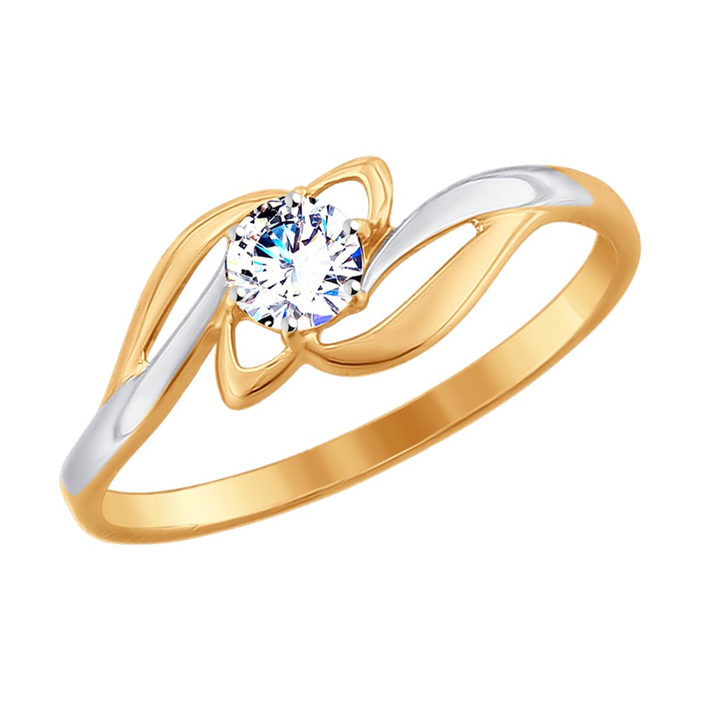 

Кольцо из красного золота с фианитом р. 15,5 Diamant 51-110-00097-1, 51-110-00097-1