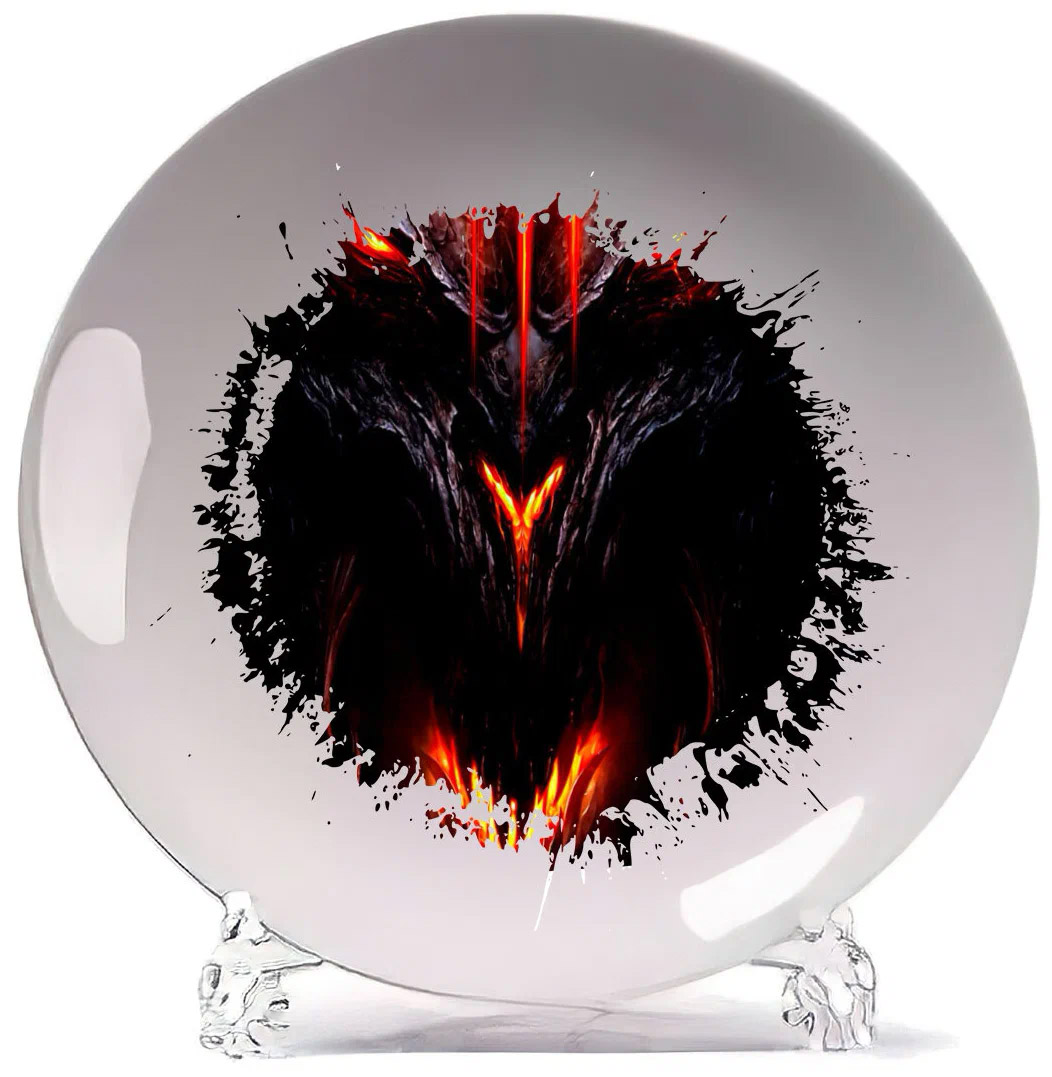 

Тарелка CoolPodarok Diablo3 Диабло3 (лицо крупно и лого)