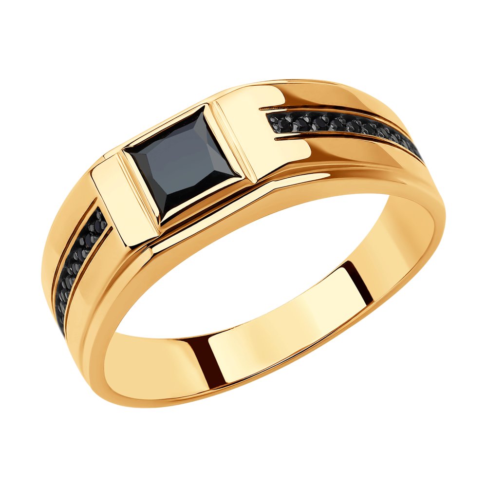Кольцо из красного золота с фианитом р. 19 SOKOLOV 018402