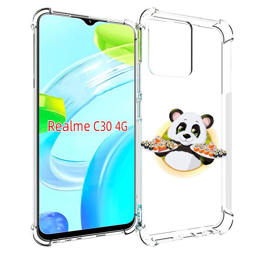 

Чехол MyPads панда-с-суши для Realme C30 4G / Narzo 50i Prime, Прозрачный, Tocco