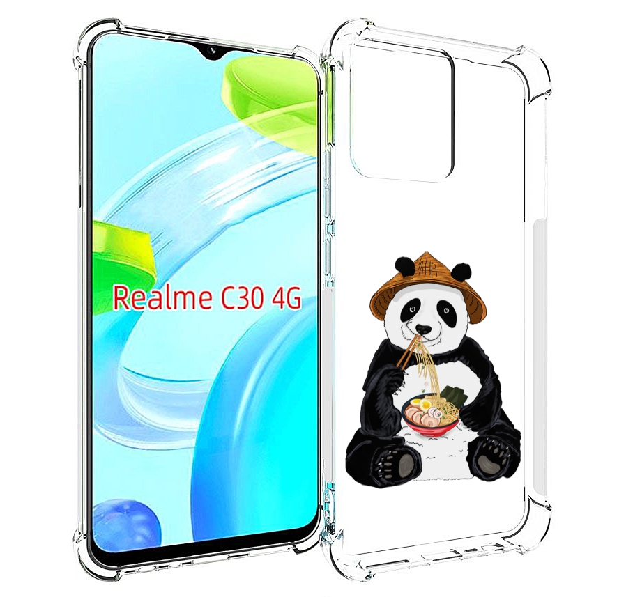 

Чехол MyPads панда-любит-лапшу для Realme C30 4G / Narzo 50i Prime, Прозрачный, Tocco