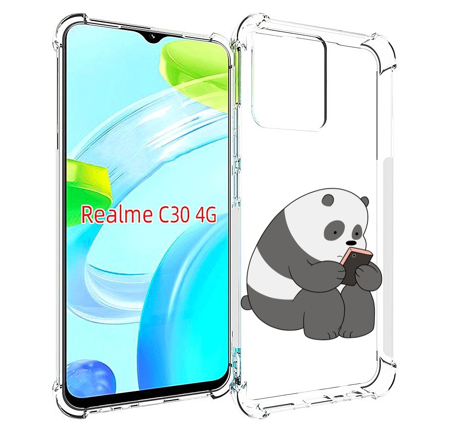 

Чехол MyPads панда-в-телефоне для Realme C30 4G / Narzo 50i Prime, Прозрачный, Tocco