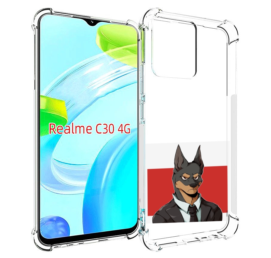 Чехол MyPads офисный работник собака для Realme C30 4G / Narzo 50i Prime