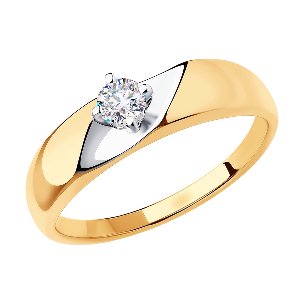 

Кольцо из красного золота с фианитом р. 17,5 Diamant 51-110-00740-1, 51-110-00740-1