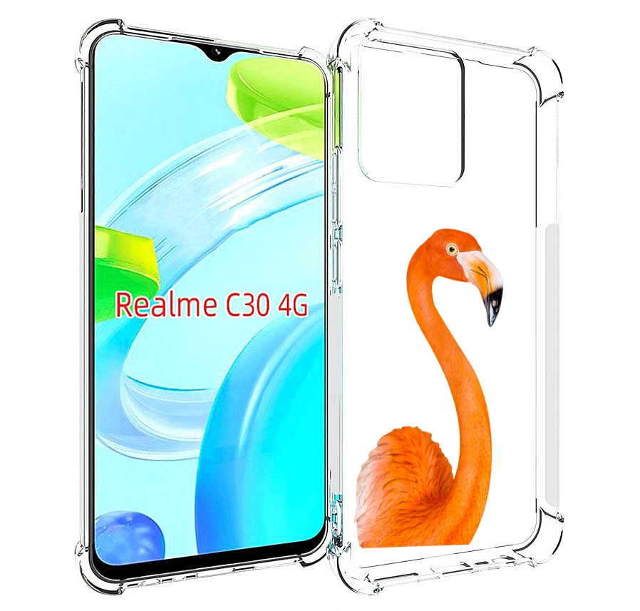 

Чехол MyPads оранжевый-фламинго для Realme C30 4G / Narzo 50i Prime, Прозрачный, Tocco