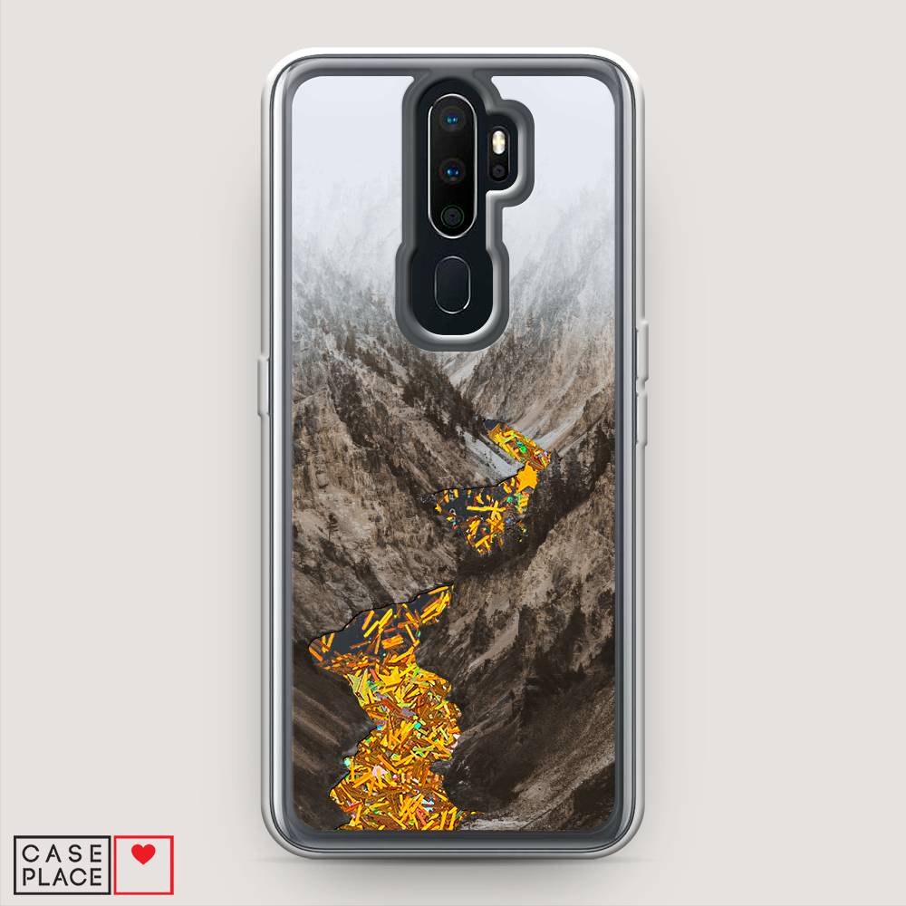

Жидкий чехол с блестками "Горная река" на Oppo A5 (2020), 251390-1