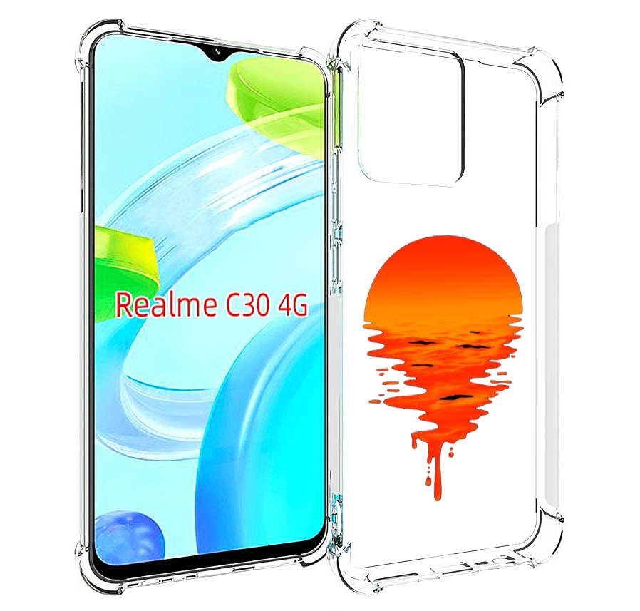 

Чехол MyPads оранжевый закат на воде для Realme C30 4G / Narzo 50i Prime, Прозрачный, Tocco
