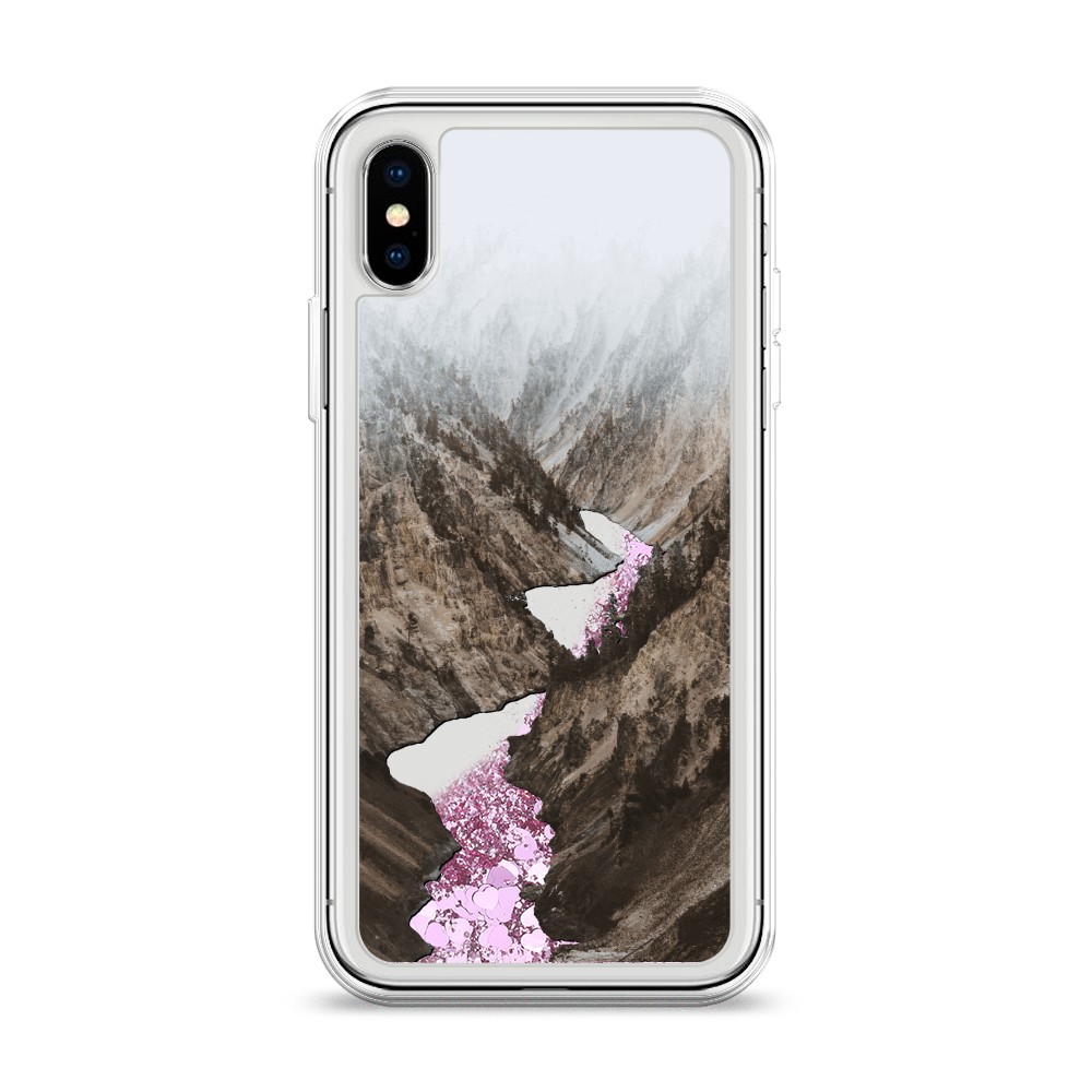 

Жидкий чехол с блестками "Горная река" на Apple iPhone XS (10S), 11894-1